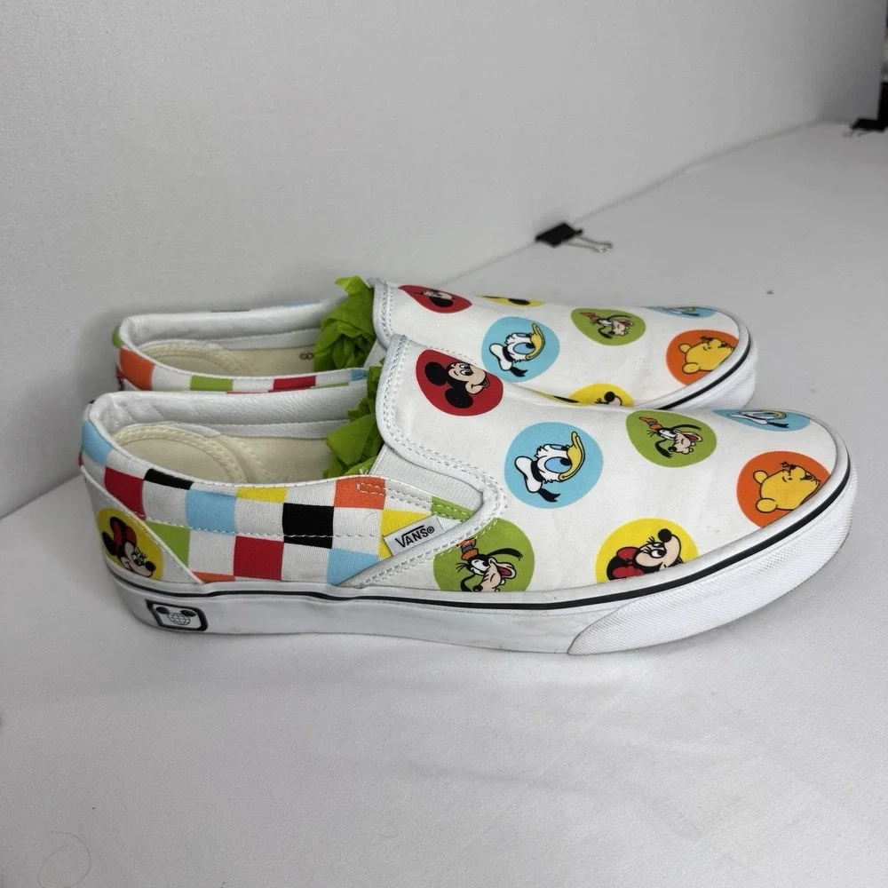 Disney Parks 50th Mickey &‎ Friends Vans Off The Wall Slip On Shoes Mens 12
